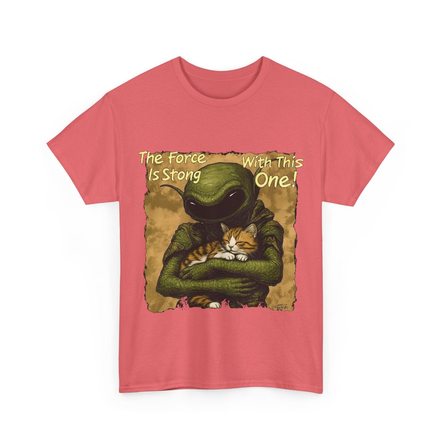 Alien and Cat Tee - The Force Is Strong With This One T-shirt