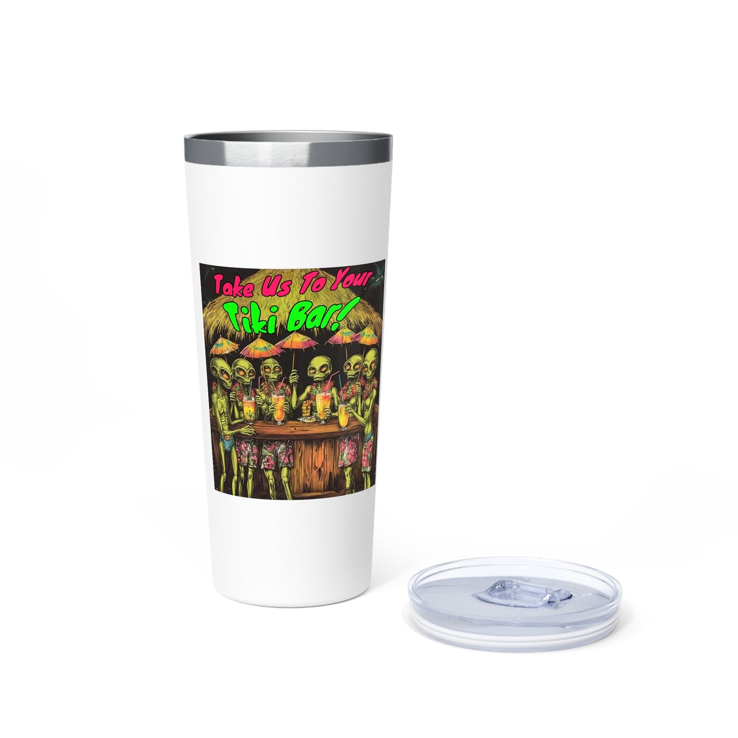 Tumbler Alien, "Take Me To Your Tiki Bar. 22oz Travel Mug