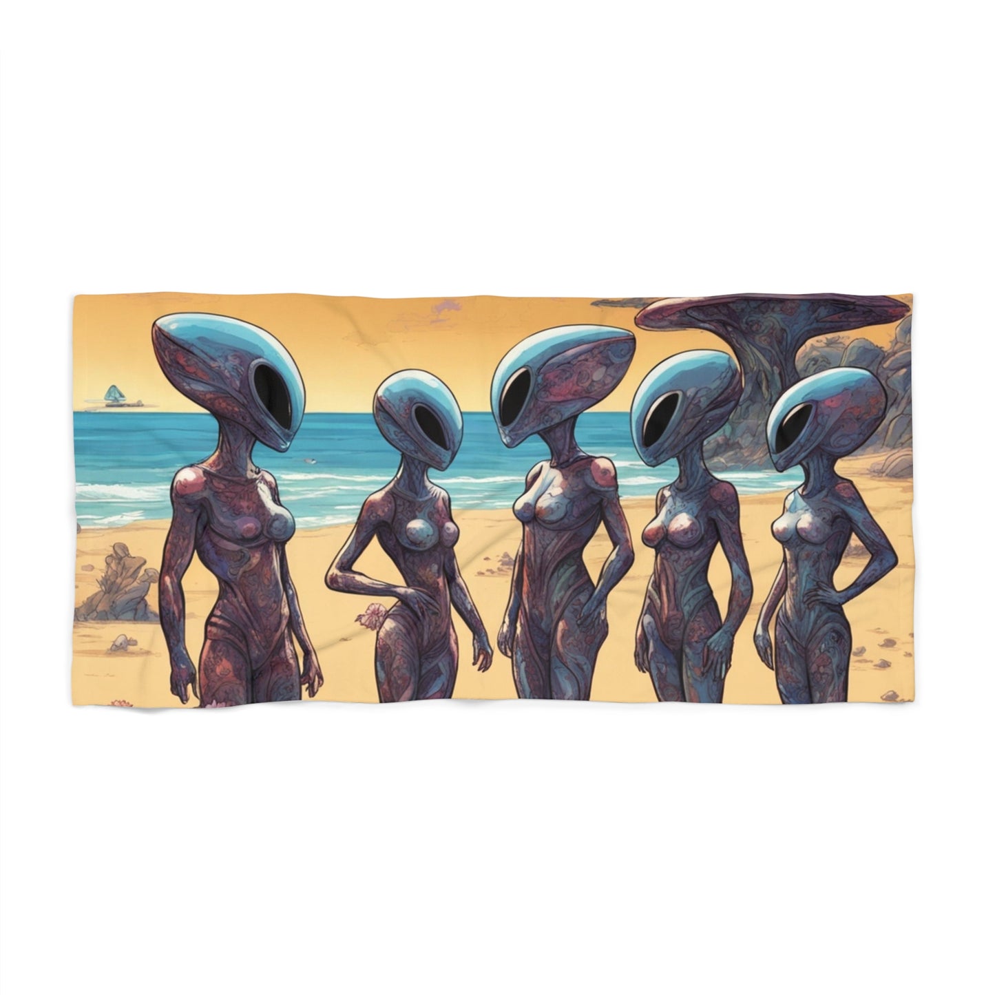 Alien Ladies Day At The Beach Towel