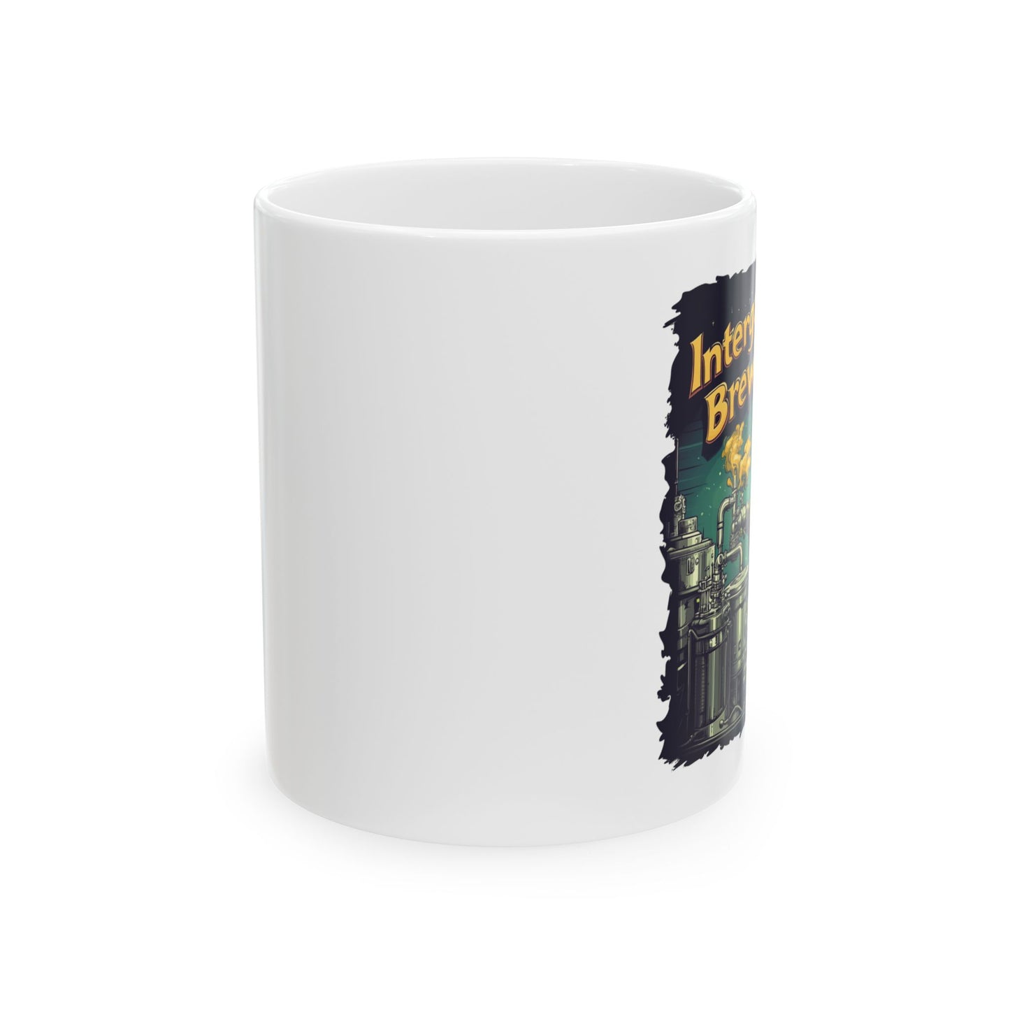 Alien Brewing Ceramic Mug - "Intergalactic Brew Master" Design, Fun Brewing Fan Coffee Mug