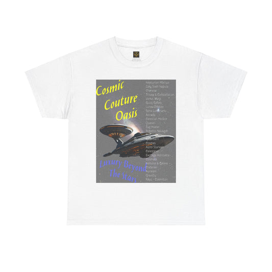 Cosmic Couture Oasis Aline Shopping Mall T-shirt, Daily Spaceship Tee