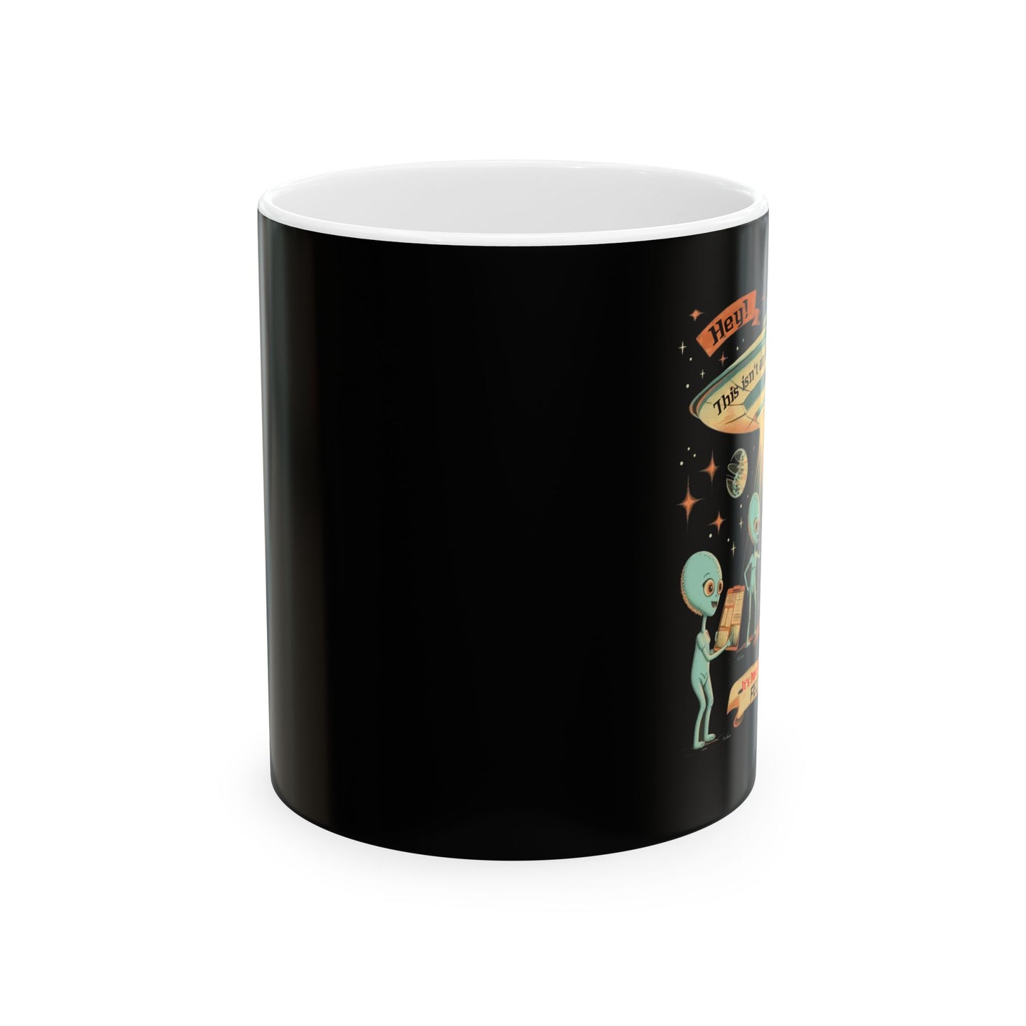 Funny Alien Abduction Ceramic Mug. 11oz. and 15oz., Coffee Mug