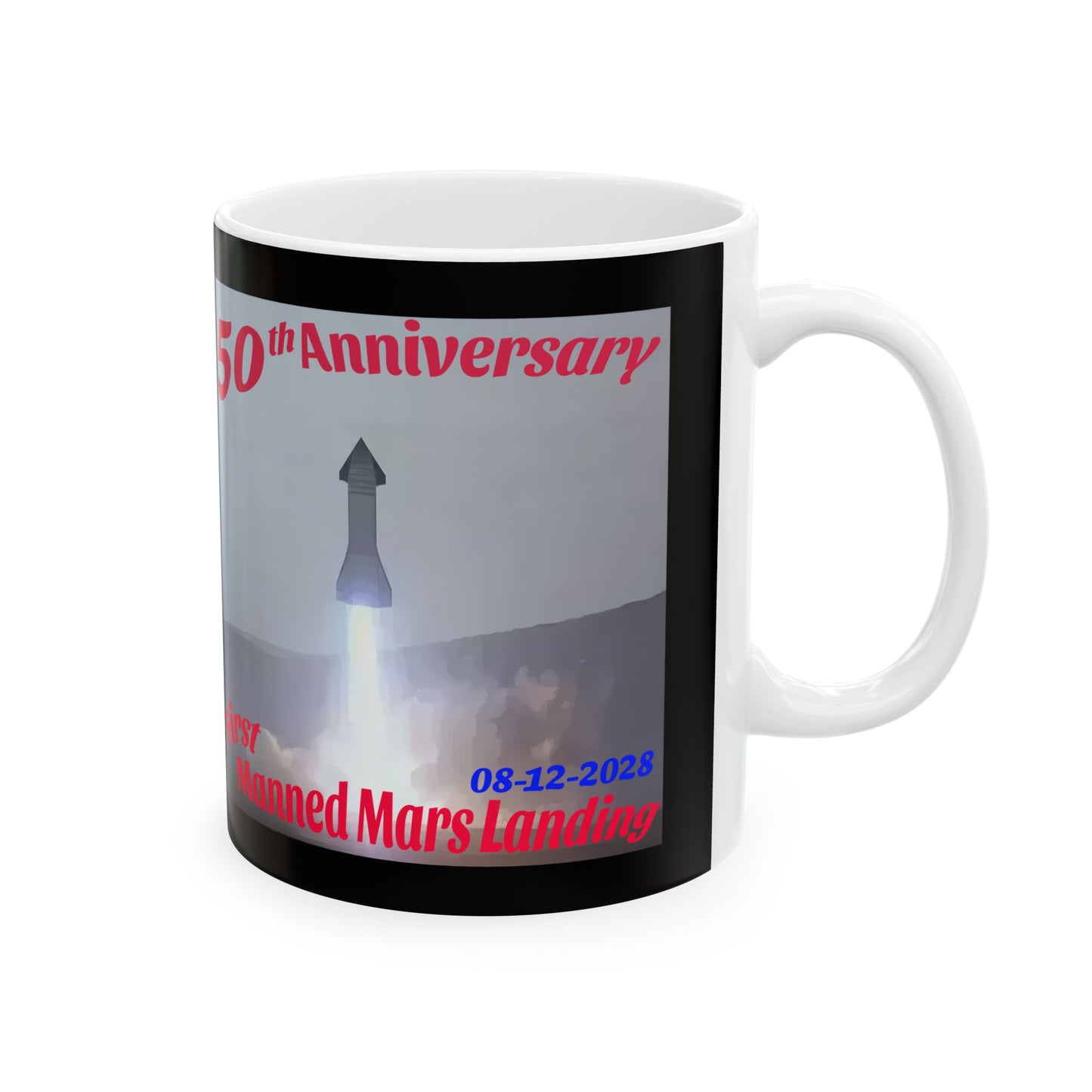 Mars Landing 50th Anniversary Ceramic Mug (11oz, 15oz), Mars Coffee Mug