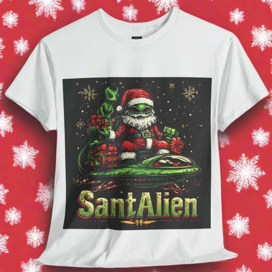 SantAlien Holiday Alien Tee, Holiday T-Shirt