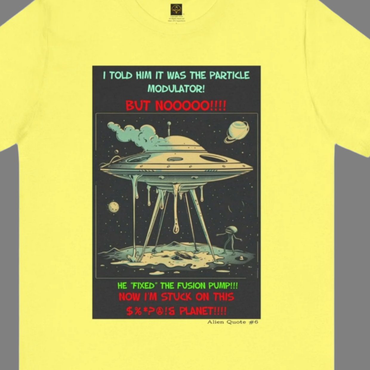 Alien T-Shirt Flying Saucer Breakdown Funny Alien Tee UFO Tshirt