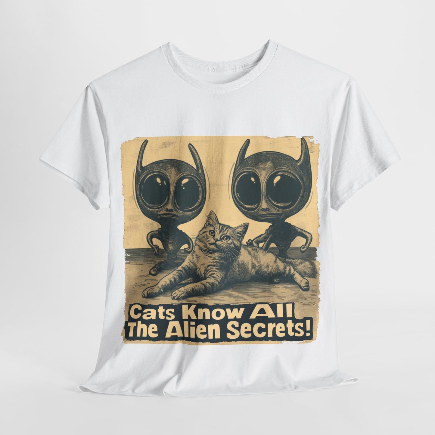 Alien and Cat Tee, Fun Alien T-shirt, Funny Cat Tee