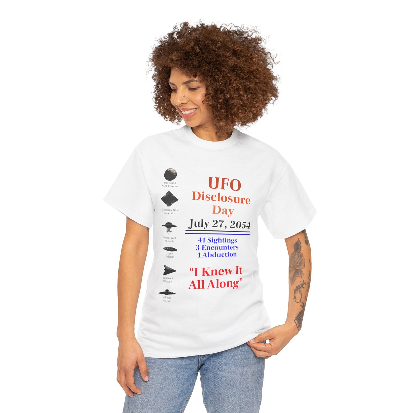 UFO Disclosure Day Unisex Tee - Alien Spaceship July 27, 2054, UFO T-shirt