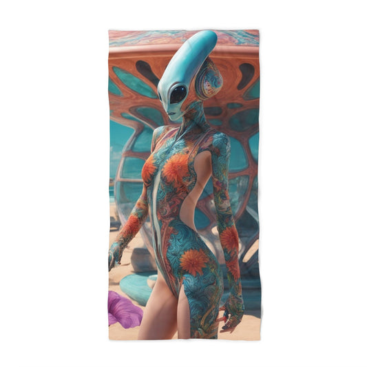 Female Alien Beach Towel