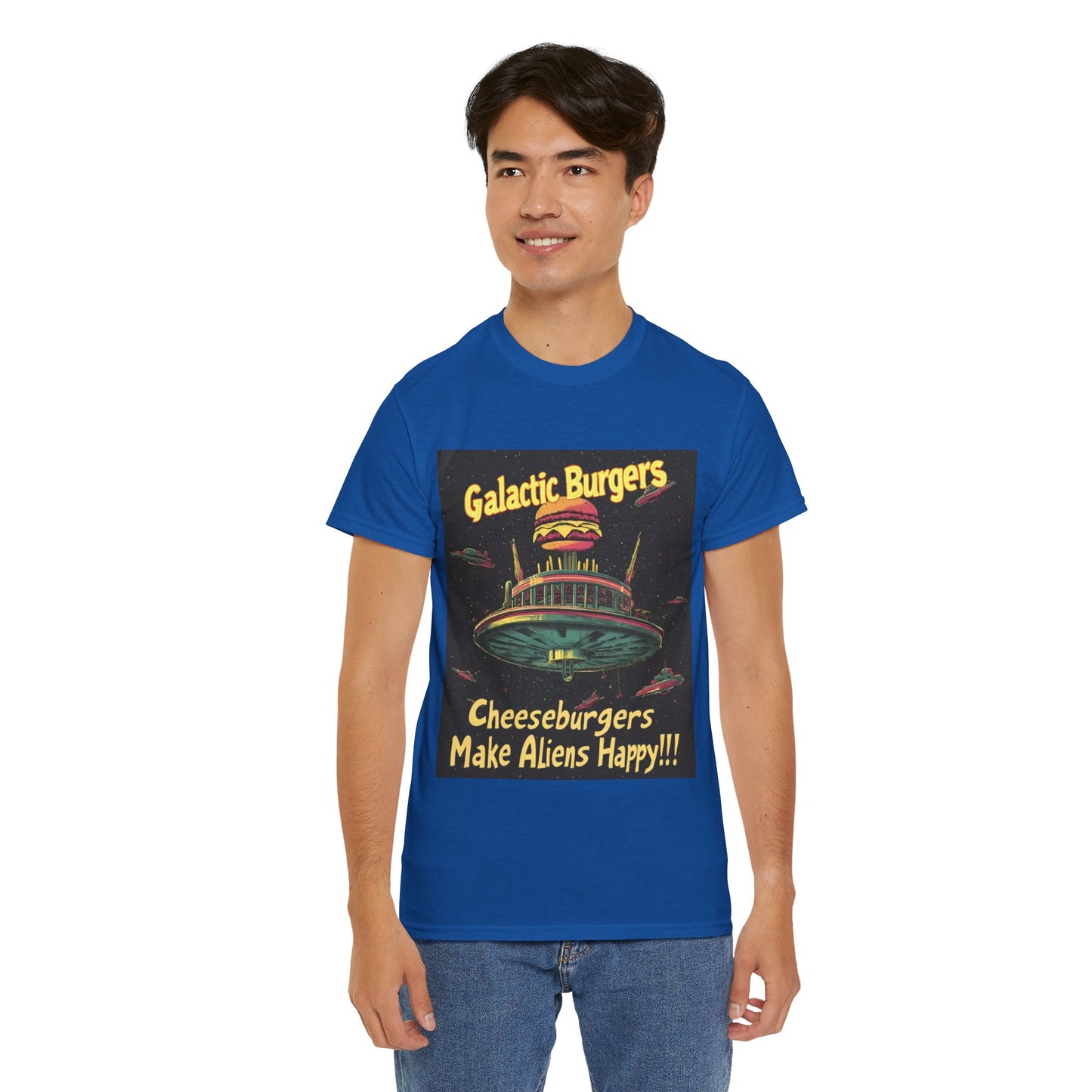 Alien Cheeseburger Tee - Funny Galactic Burgers T-shirt