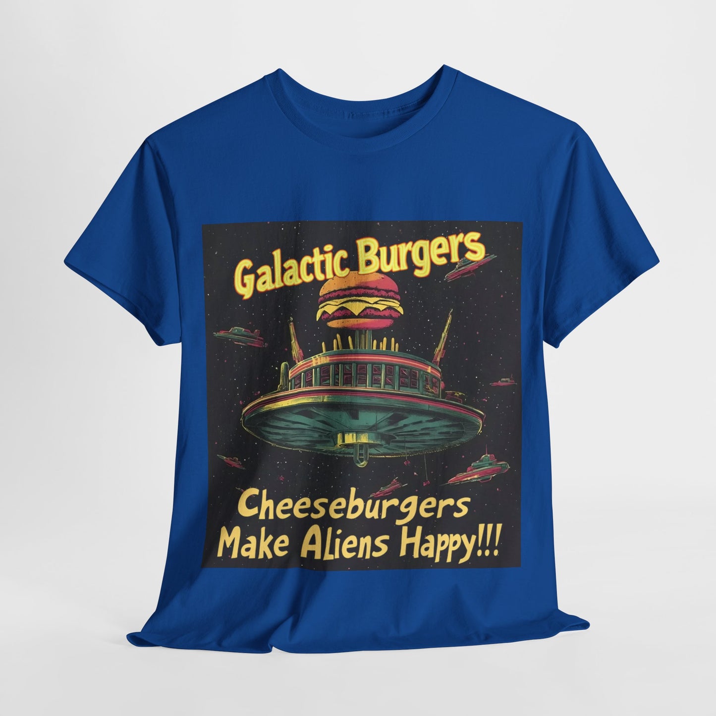 Alien Cheeseburger Tee - Funny Galactic Burgers T-shirt