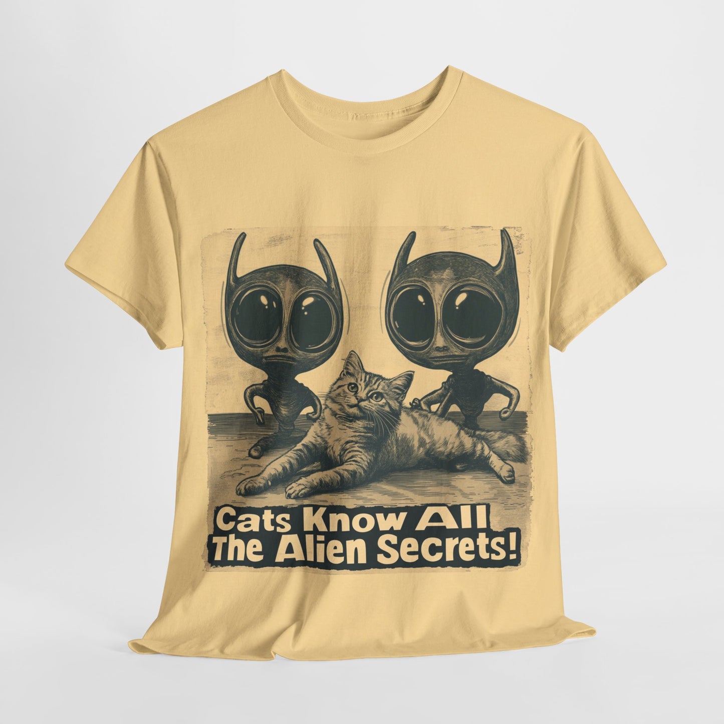 Alien and Cat Tee, Fun Alien T-shirt, Funny Cat Tee