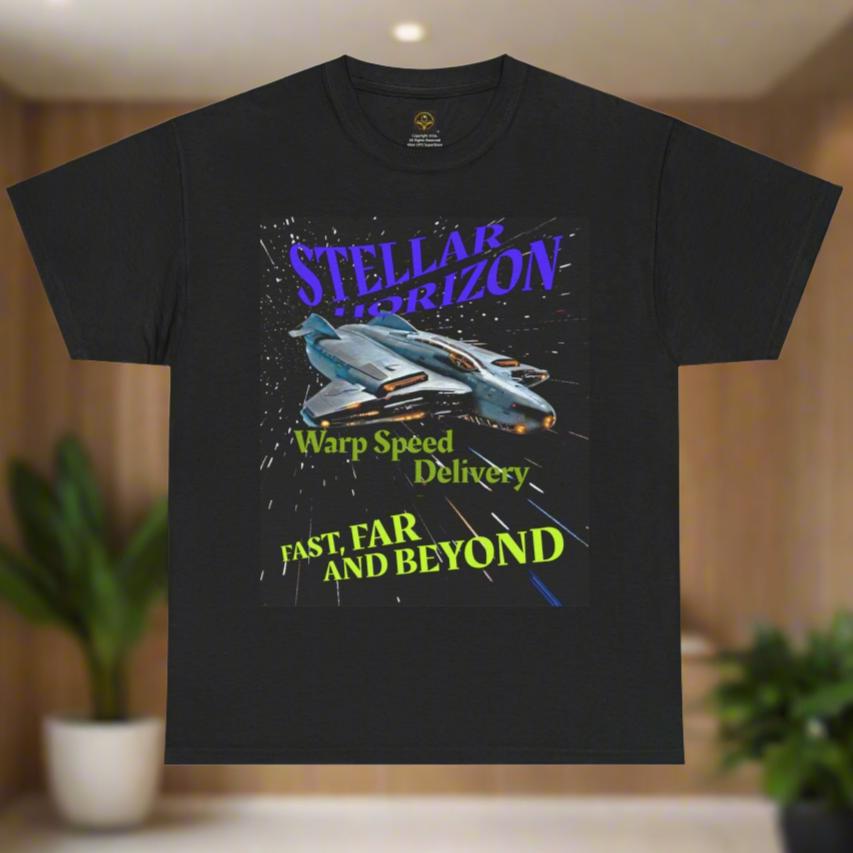 Stellar Horizon T-Shirt, Daily Spaceship Tee, Alien T-Shirt