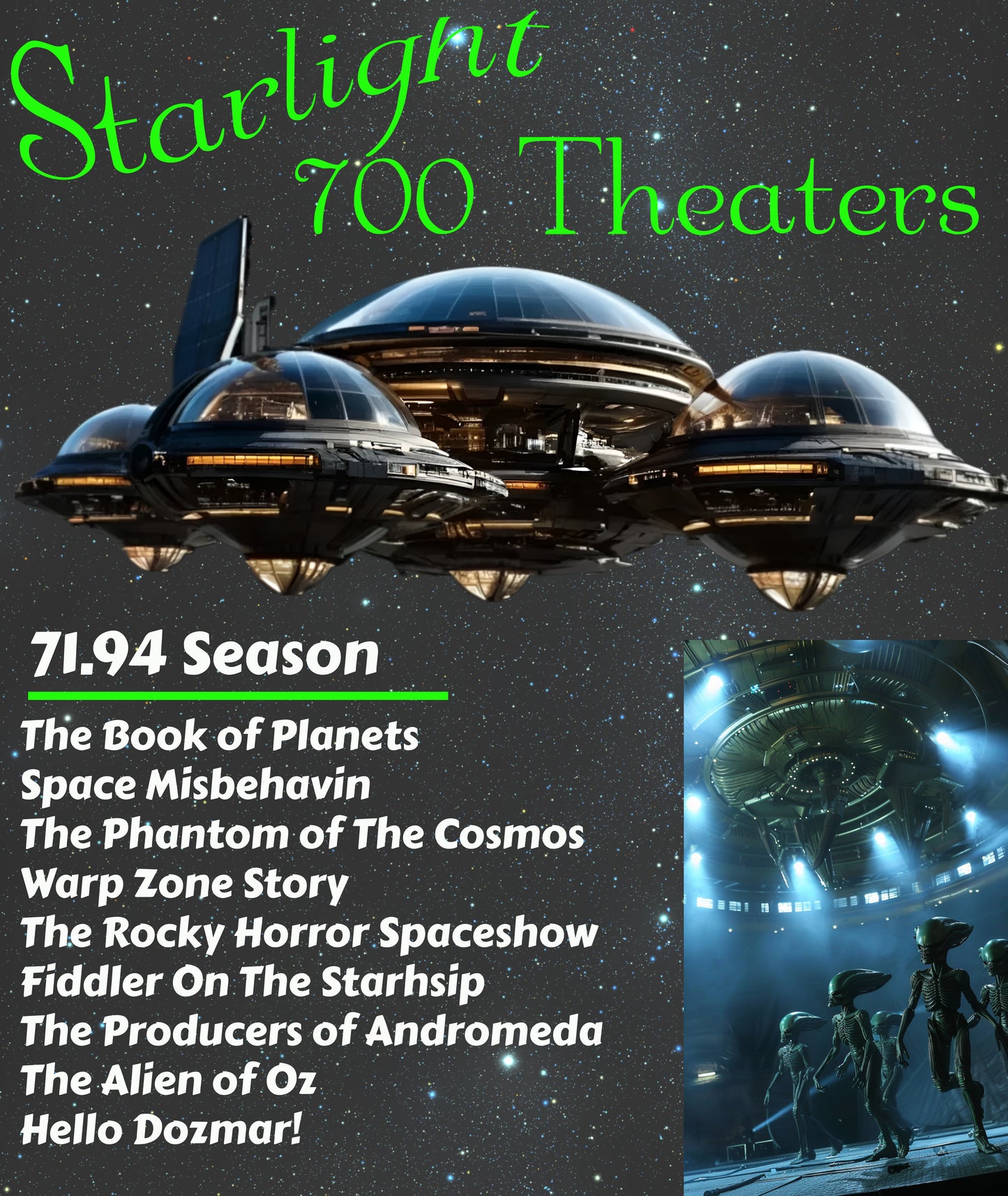 Starlight 700 Theaters T-Shirt, Daily Spaceship T-Shirt, Alien Tee