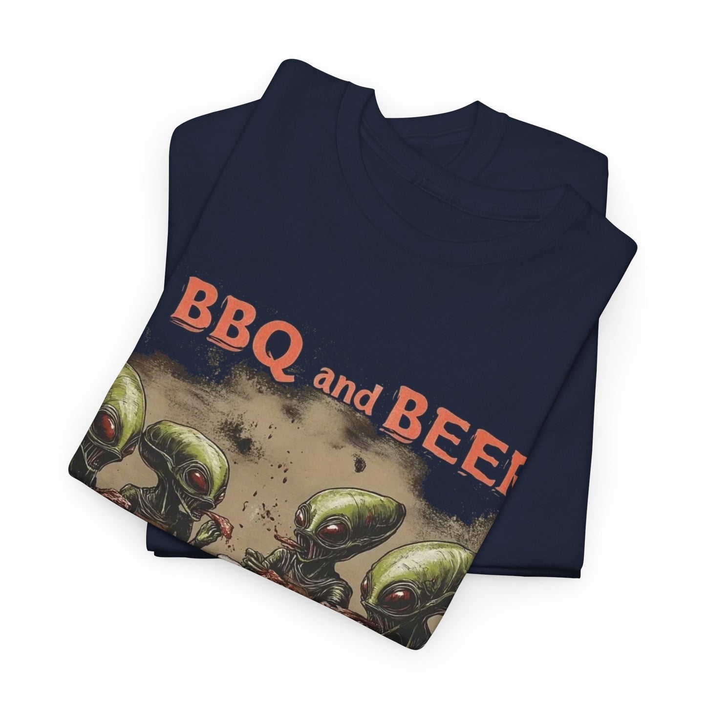 "BBQ and Beer, Alien Diplomacy!" T-Shirt, Fun Alien Tee