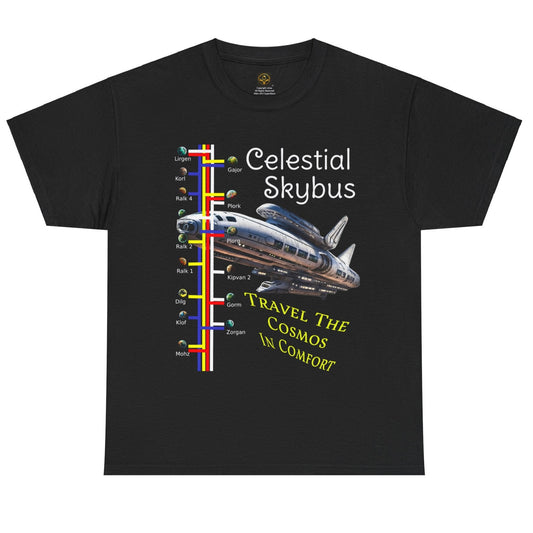 Celestial Skybus Alien Spaceship T-shirt, Daily Spaceship Tee