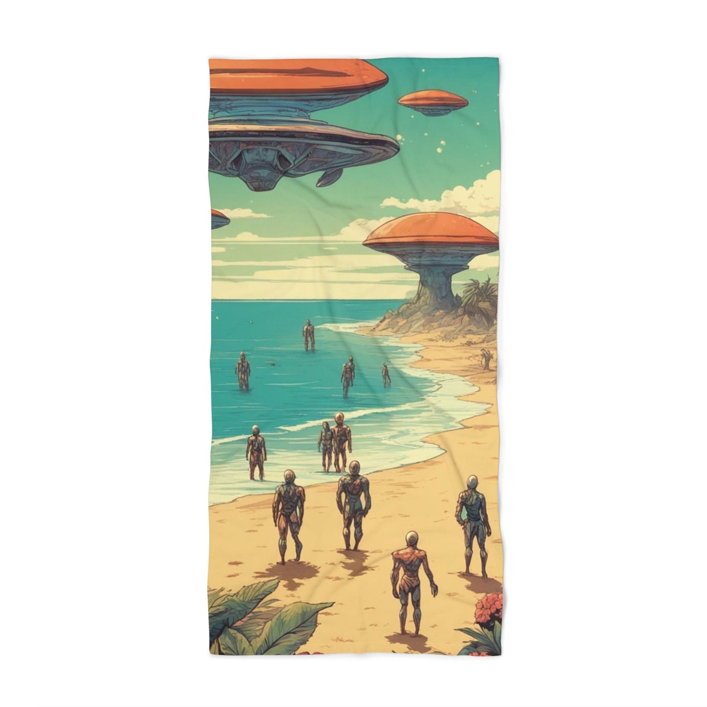 Beach Day On The Alien Planet Beach Towel