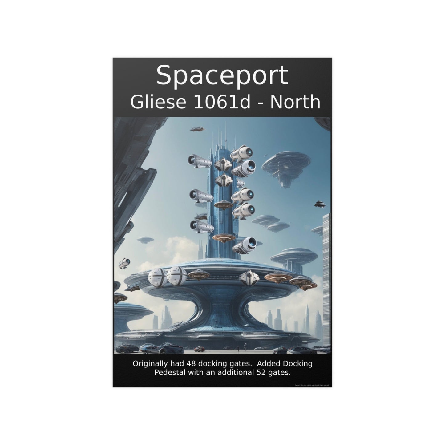 Spaceport Gliese 1061d Poster - Alien Spaceport Poster