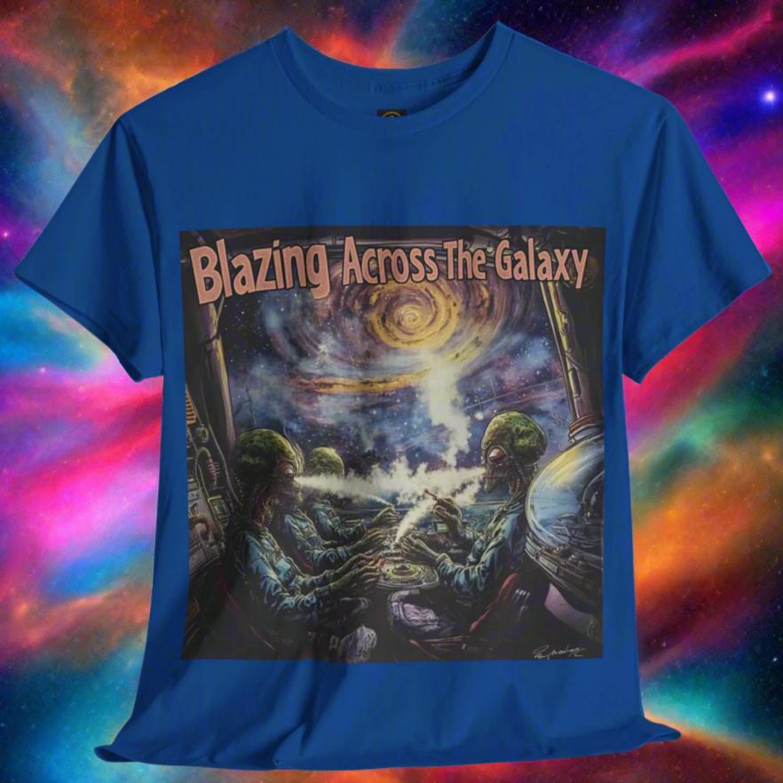 "Blazing Across The Galaxy", Alien T-Shirt, Funny Tee