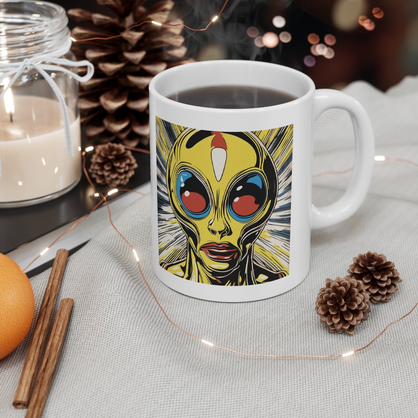 Ceramic Mug 11oz Pop Alien Head