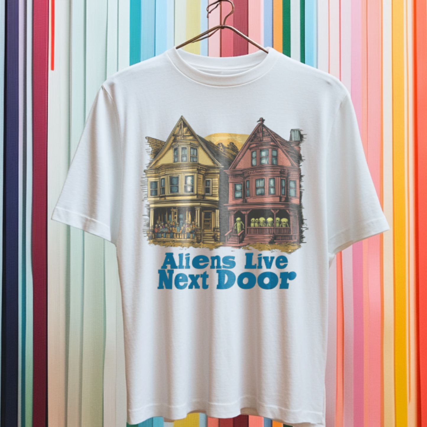 "Aliens Live Next Door" Fun Alien Tee