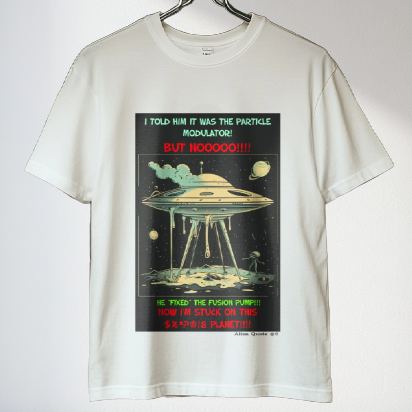 Alien T-Shirt Flying Saucer Breakdown Funny Alien Tee UFO Tshirt