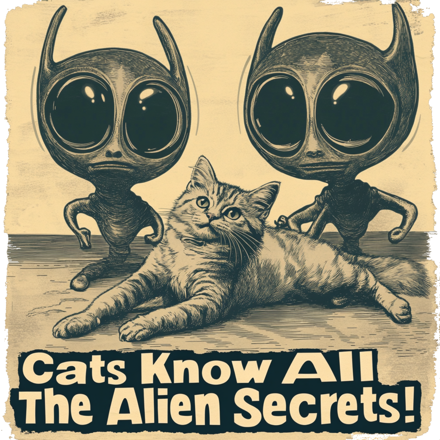 Alien and Cat Tee, Fun Alien T-shirt, Funny Cat Tee