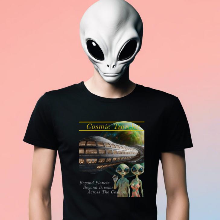 Cosmic Traveler, Alien Cruise T-Shirt, Daily Spaceship