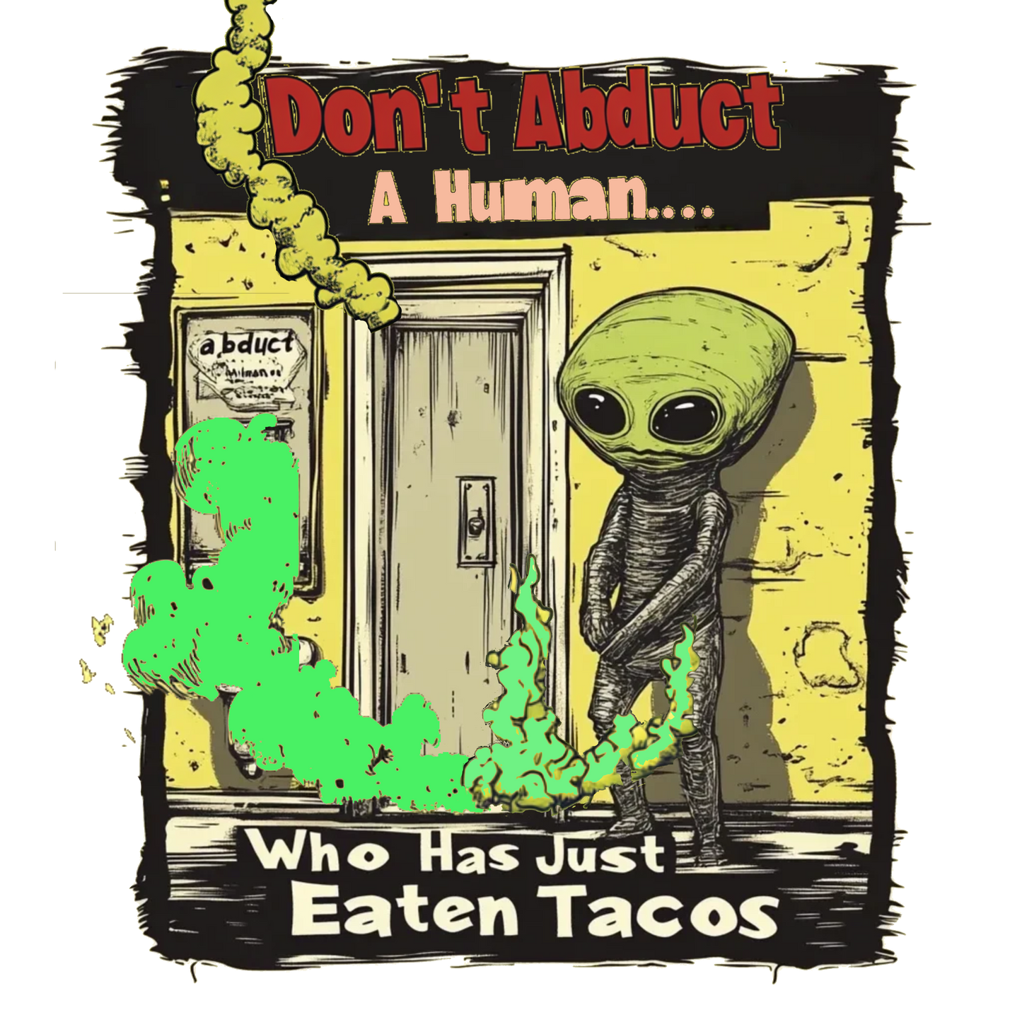 Funny Alien Abduction and Tacos T-shirt, Fun Alien Shirt