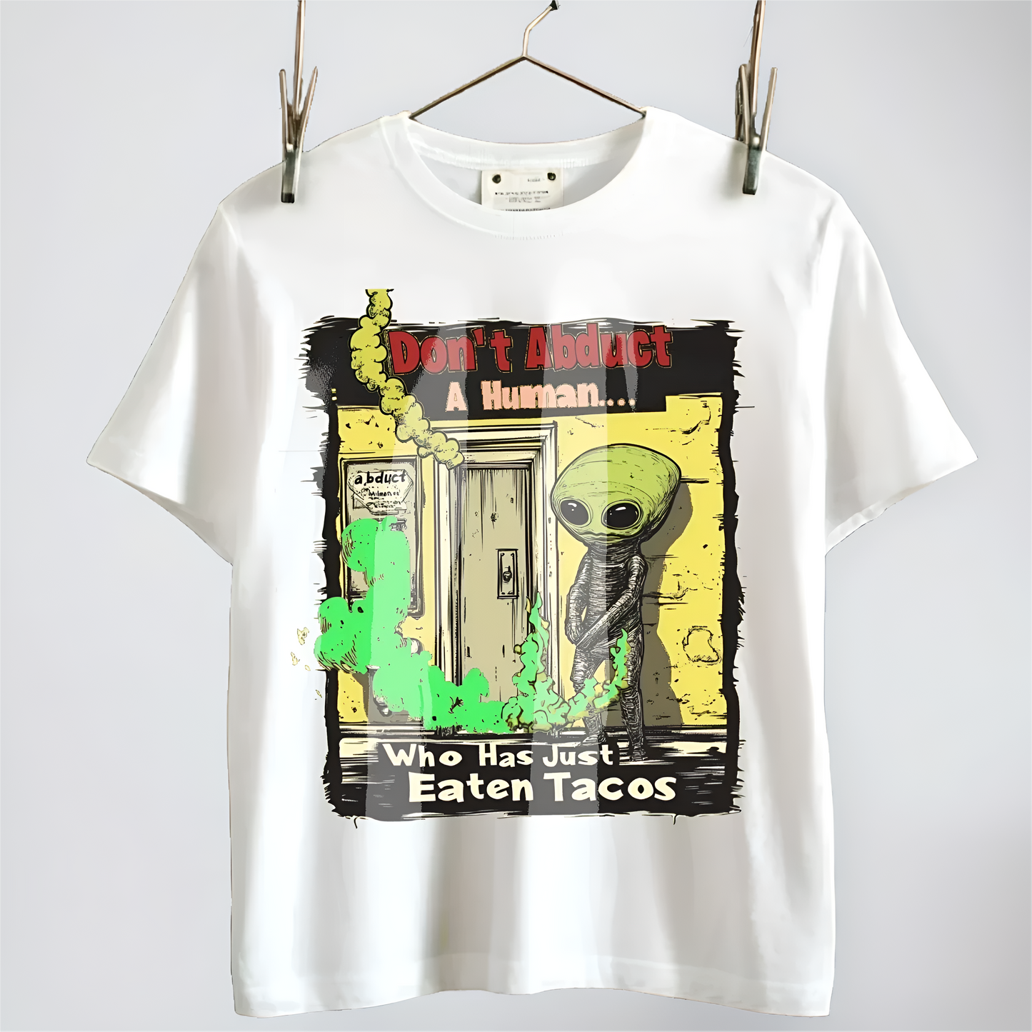 Funny Alien Abduction and Tacos T-shirt, Fun Alien Shirt