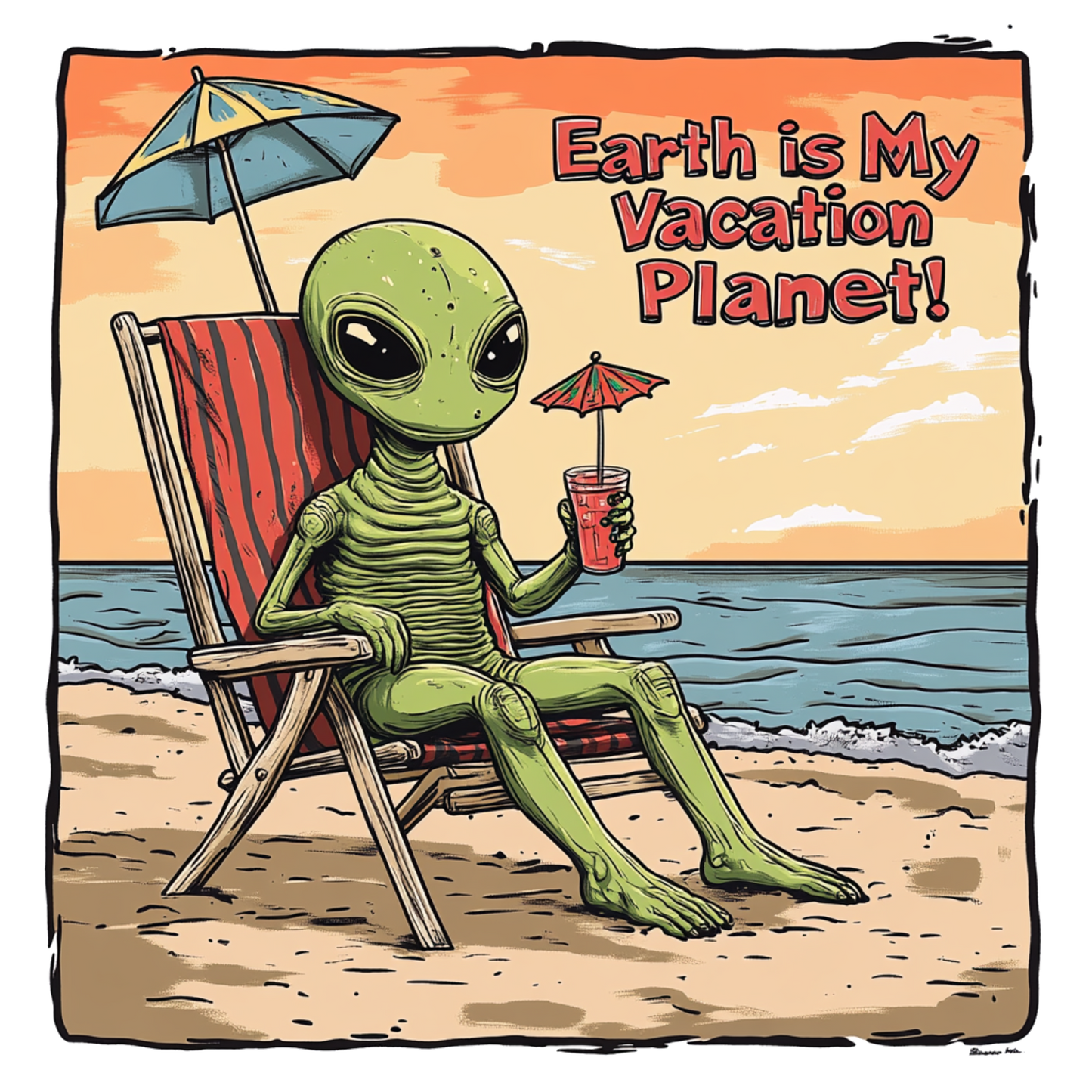 Earth Is My Vacation Planet Alien Tee, Alien Vacation T-Shirt