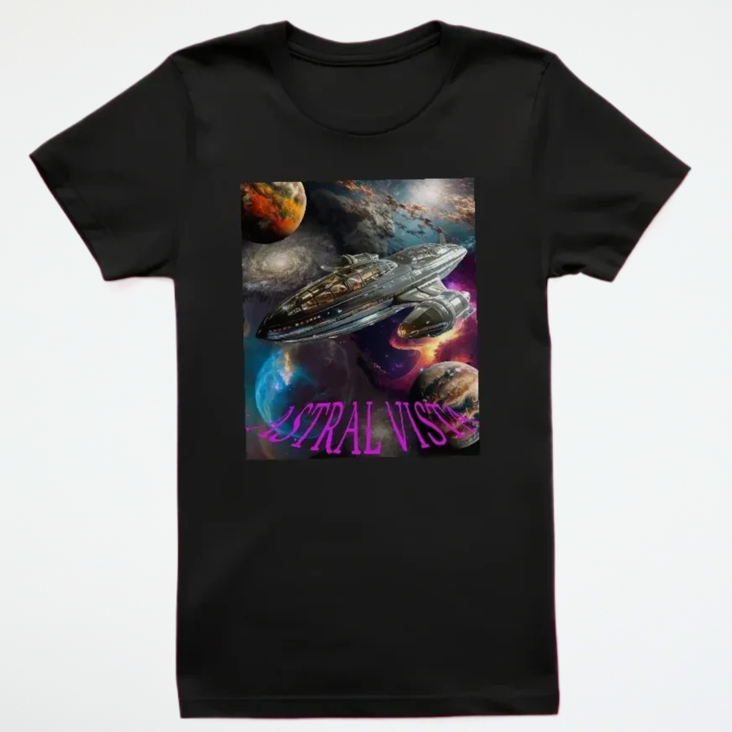 Astral Vista T-Shirt, Daily Spaceship Tee, Alien T-Shirt