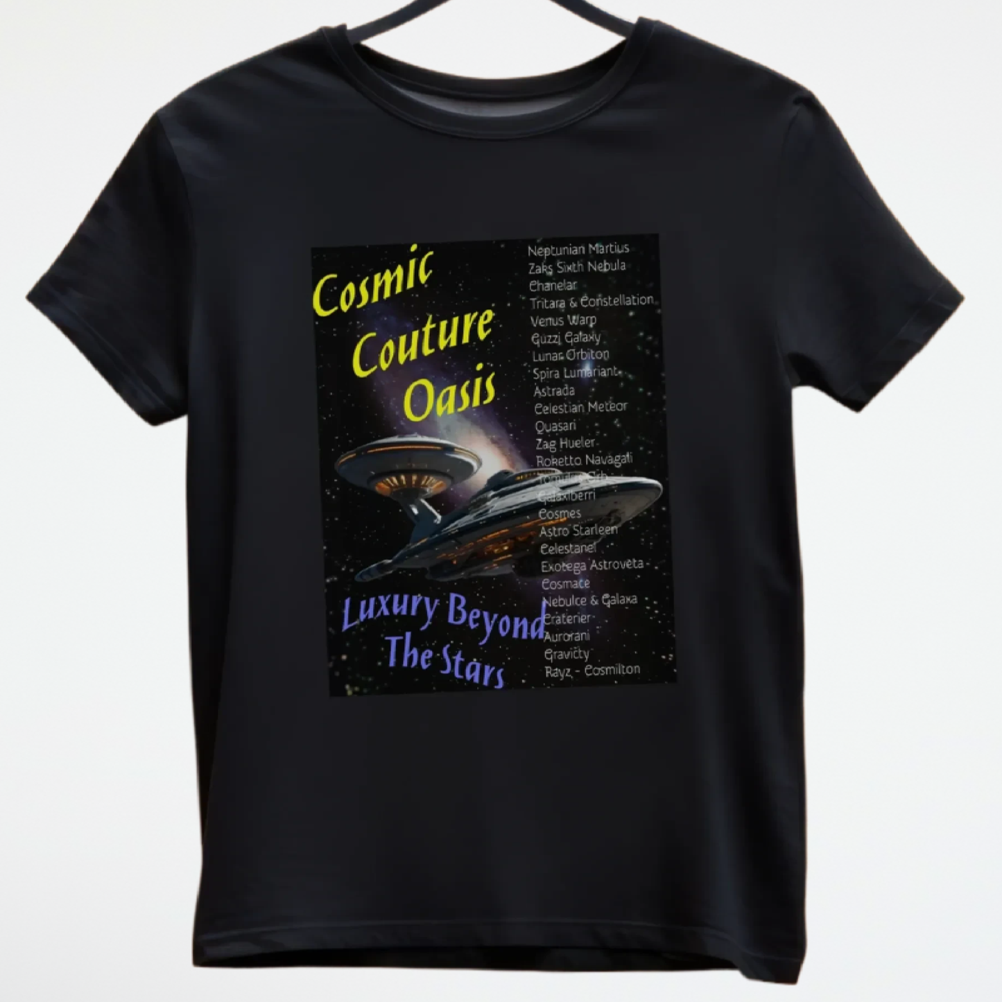 Cosmic Couture Oasis T-Shirt, Daily Spaceship Tee, Alien T-Shirt