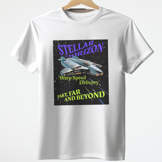 Stellar Horizon T-Shirt, Daily Spaceship Tee, Alien T-Shirt