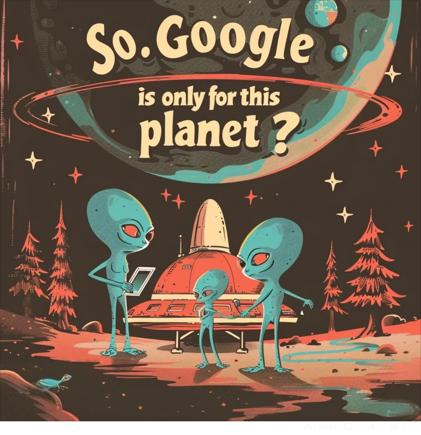 Alien Quote #10, Google only on the planet Alien T-shirt