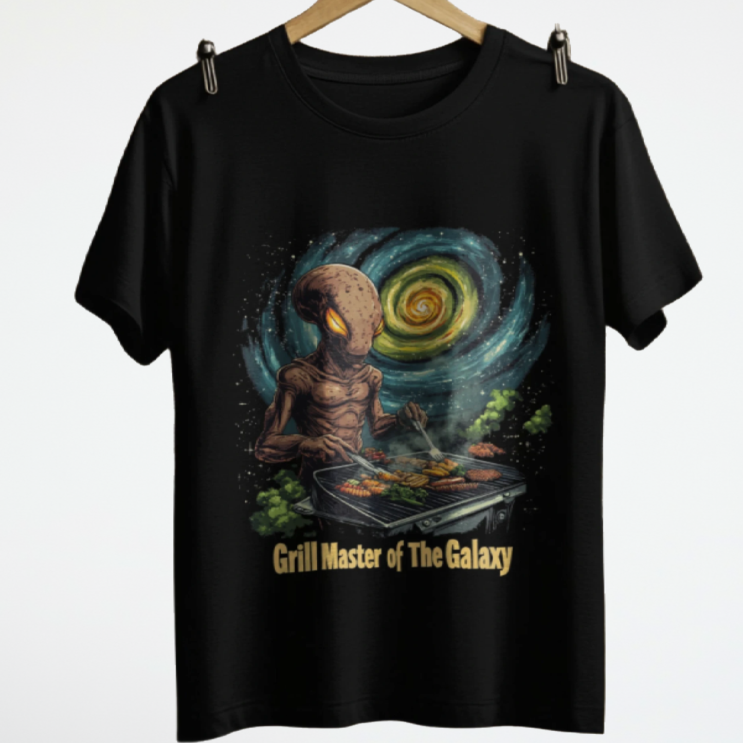 GrillMaster of The Galaxy Alien T-Shirt, Fun Alien Tee