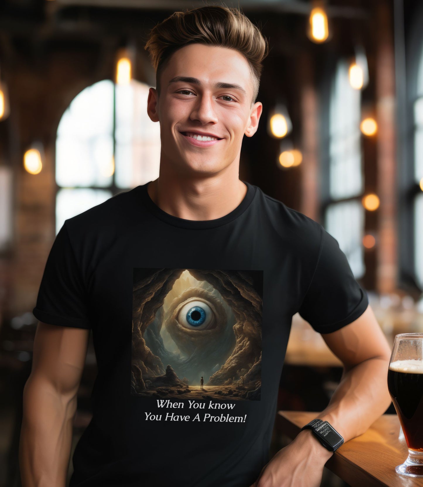 Funny Alien T-Shirt "When you know you have a problem!" Alien eyeball