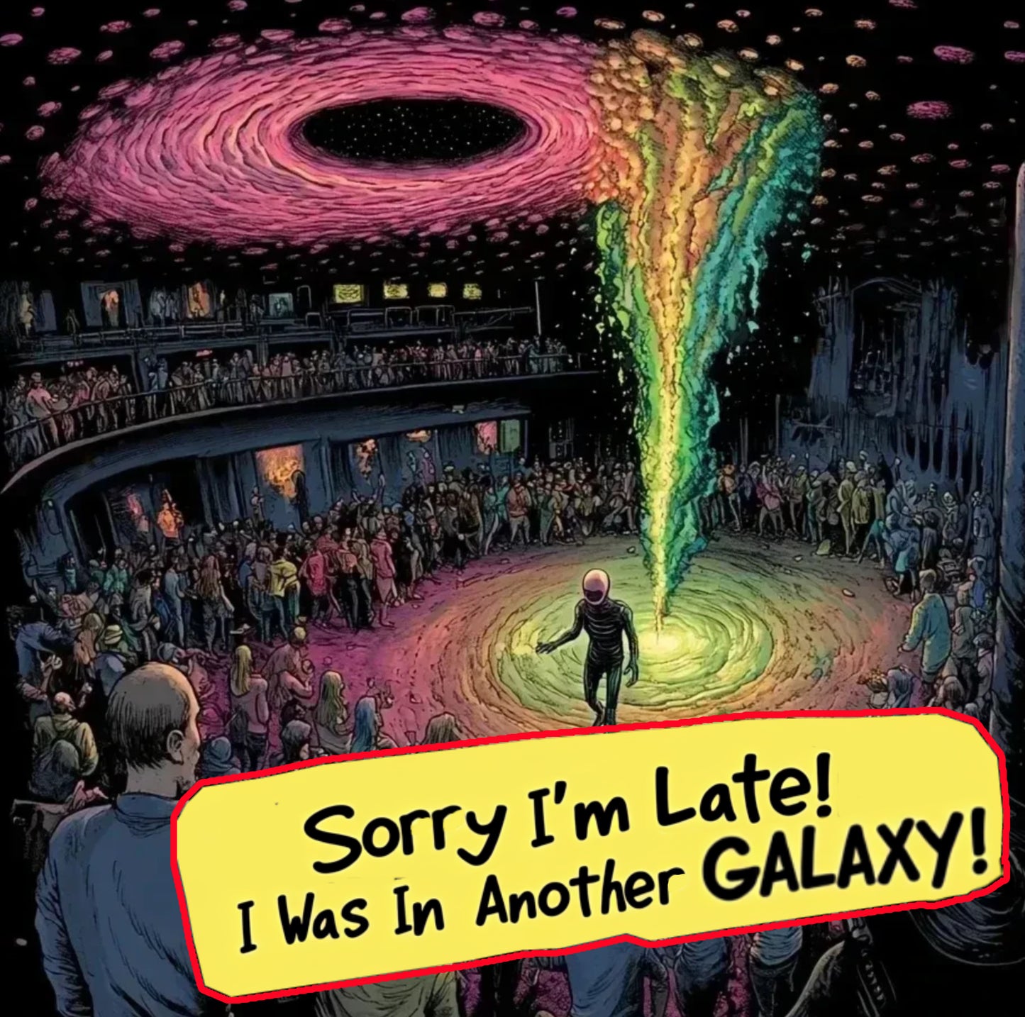 Sorry I'm Late... I Was In Another Galaxy Alien T-SHirt, Funny Alien Tee