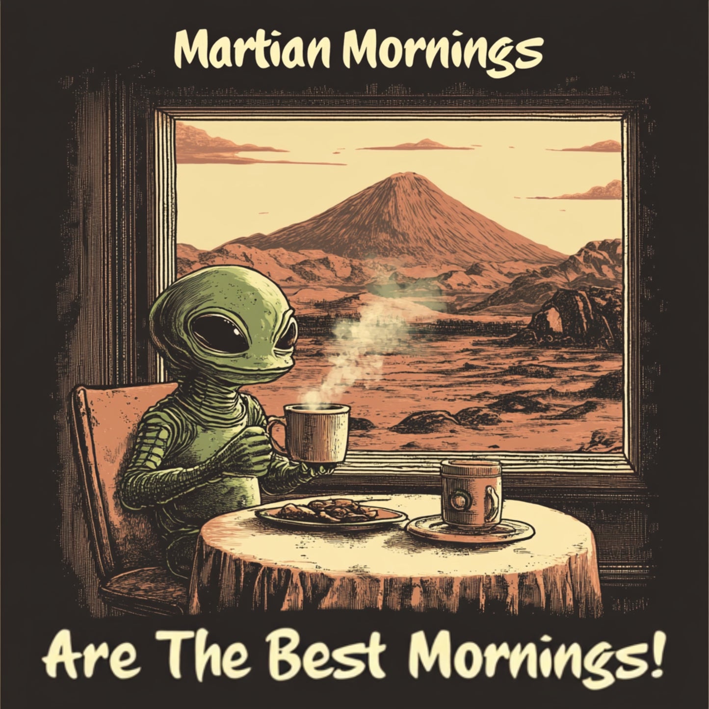 Martian Mornings Are The Best Mornings! Alien T-Shirt, Mars Tee