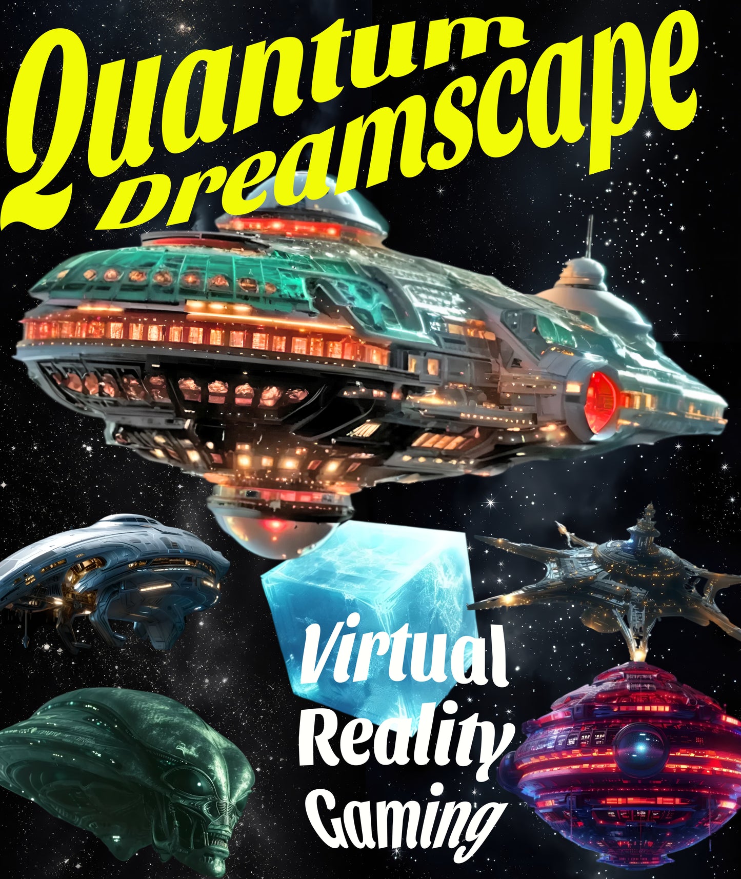 Quantum Dreamscape Spaceship T-Shirt, Alien T-Shirt,