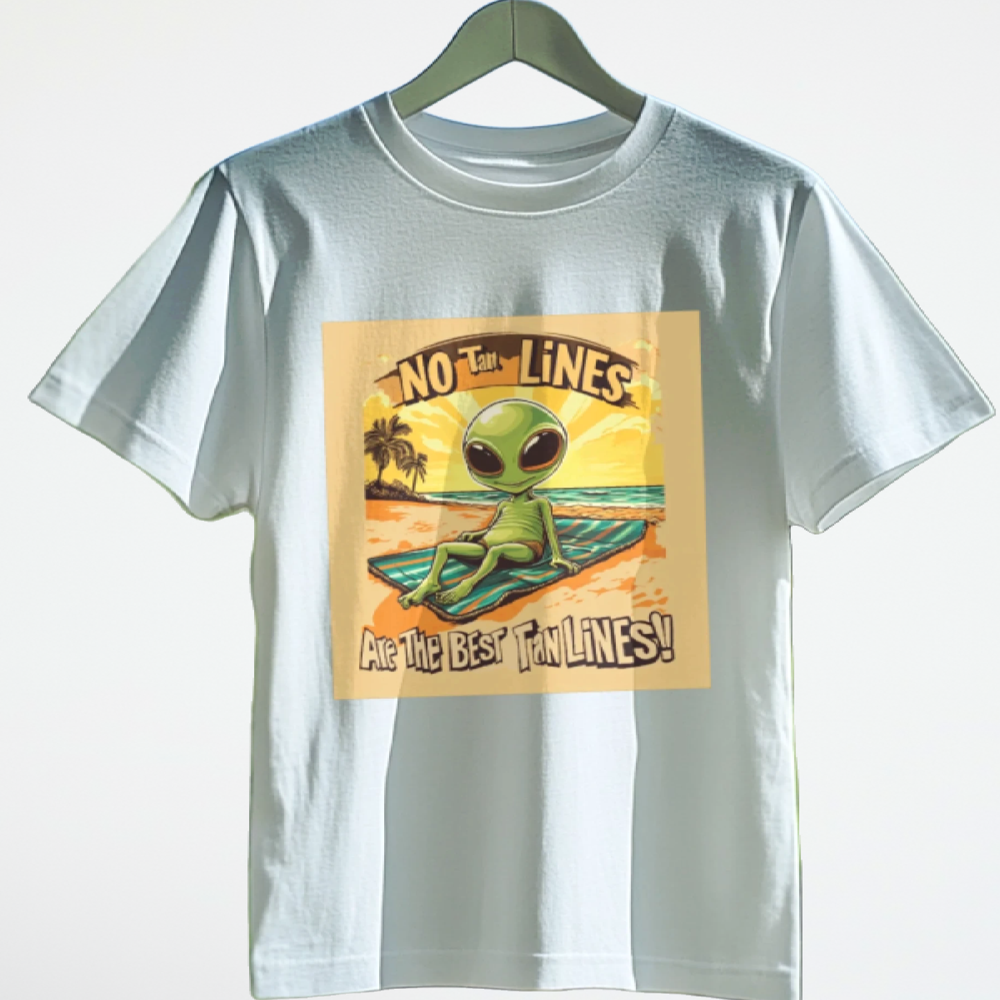 No Tan Lines Are The Best Tan Lines Alien Tee, Fun Alien Beach T-Shirt