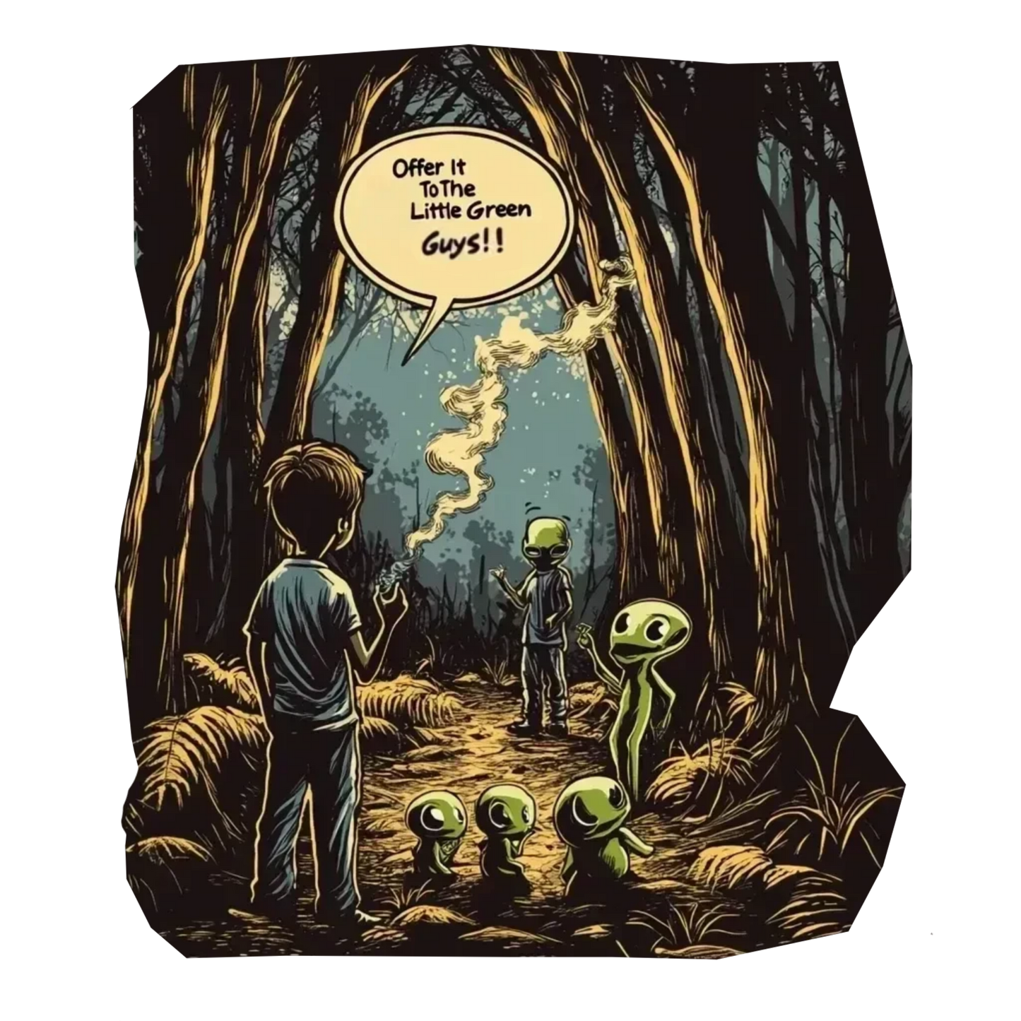 "Offer It To TheLittle Green Guys", Alien T-Shirt