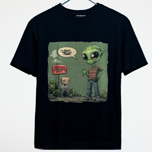 I'm Silently Judging Your Planet Alien T-Shirt, Fun Alien Tee