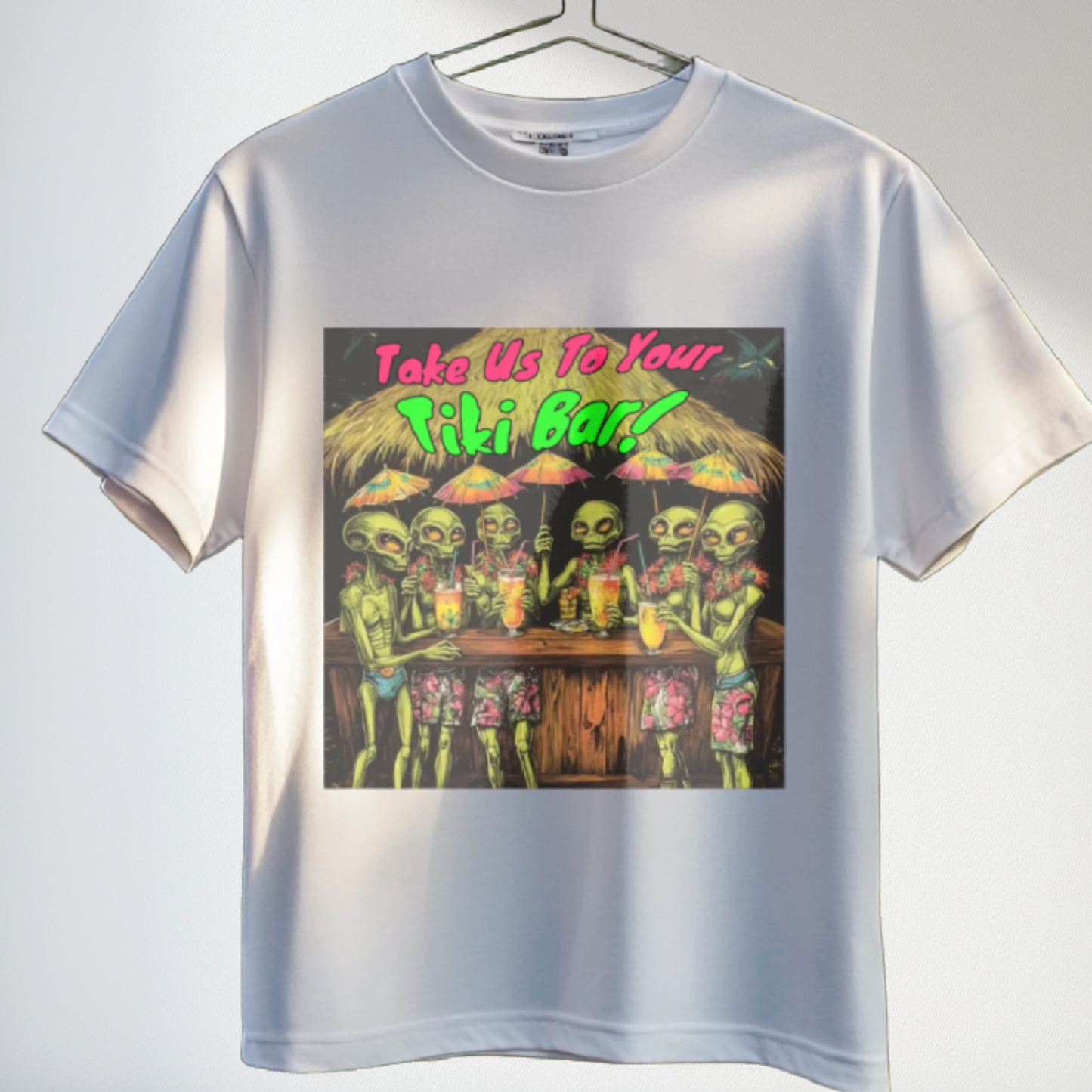 Take Us To Your Tiki Bar! Alien T-Shirt, Alien Tiki Bar Tee