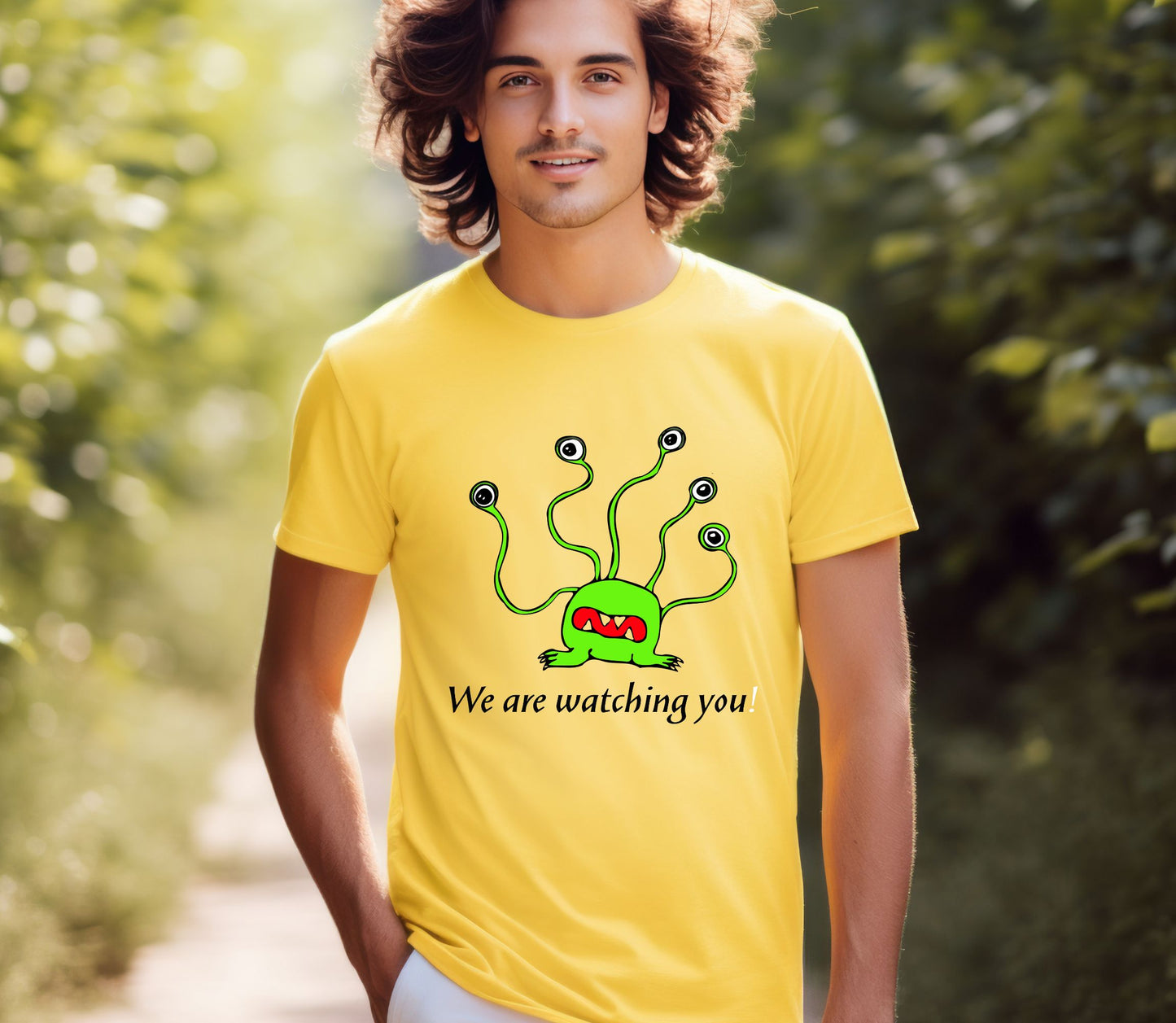 Humorous Alien T-Shirt "We are watching you!" Funny alien tee