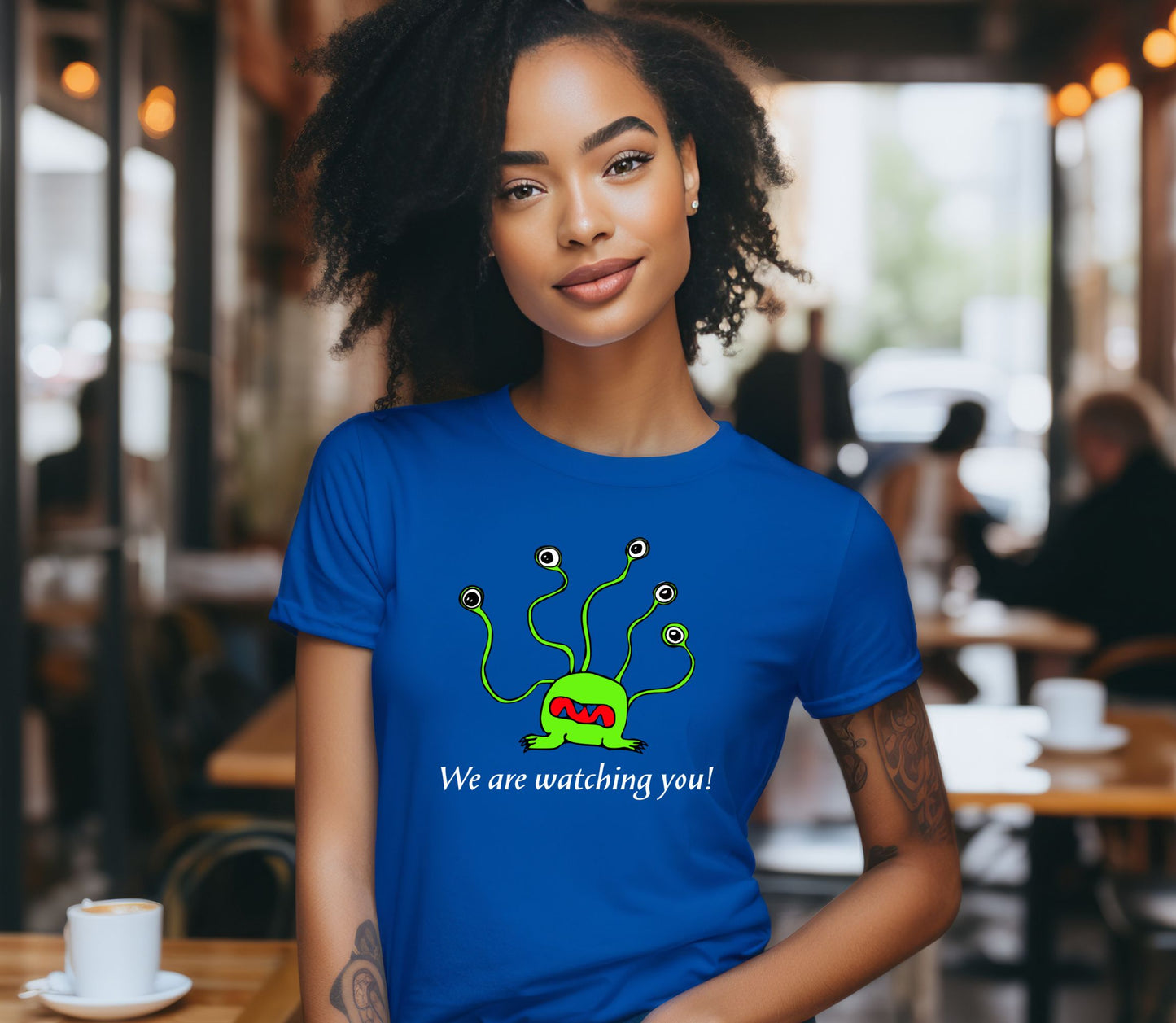 Humorous Alien T-Shirt "We are watching you!" Funny alien tee