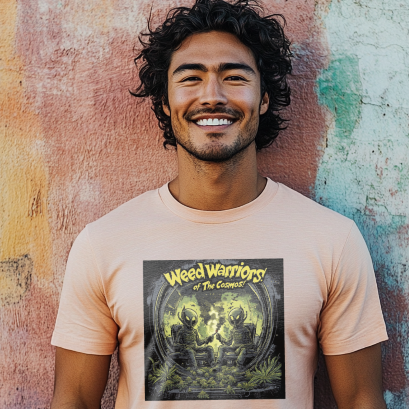 "Weed Warriors Of The Cosmos", Funny Alien T-Shirt