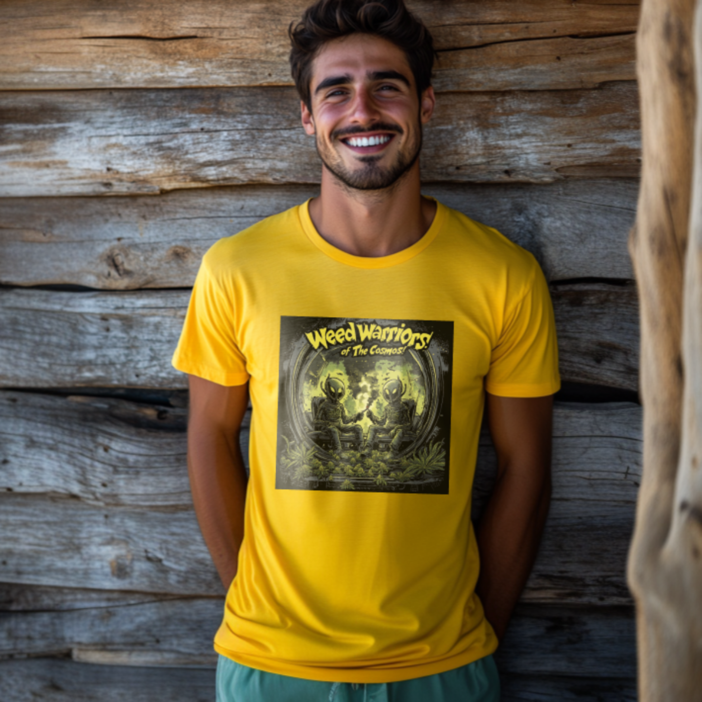 "Weed Warriors Of The Cosmos", Funny Alien T-Shirt