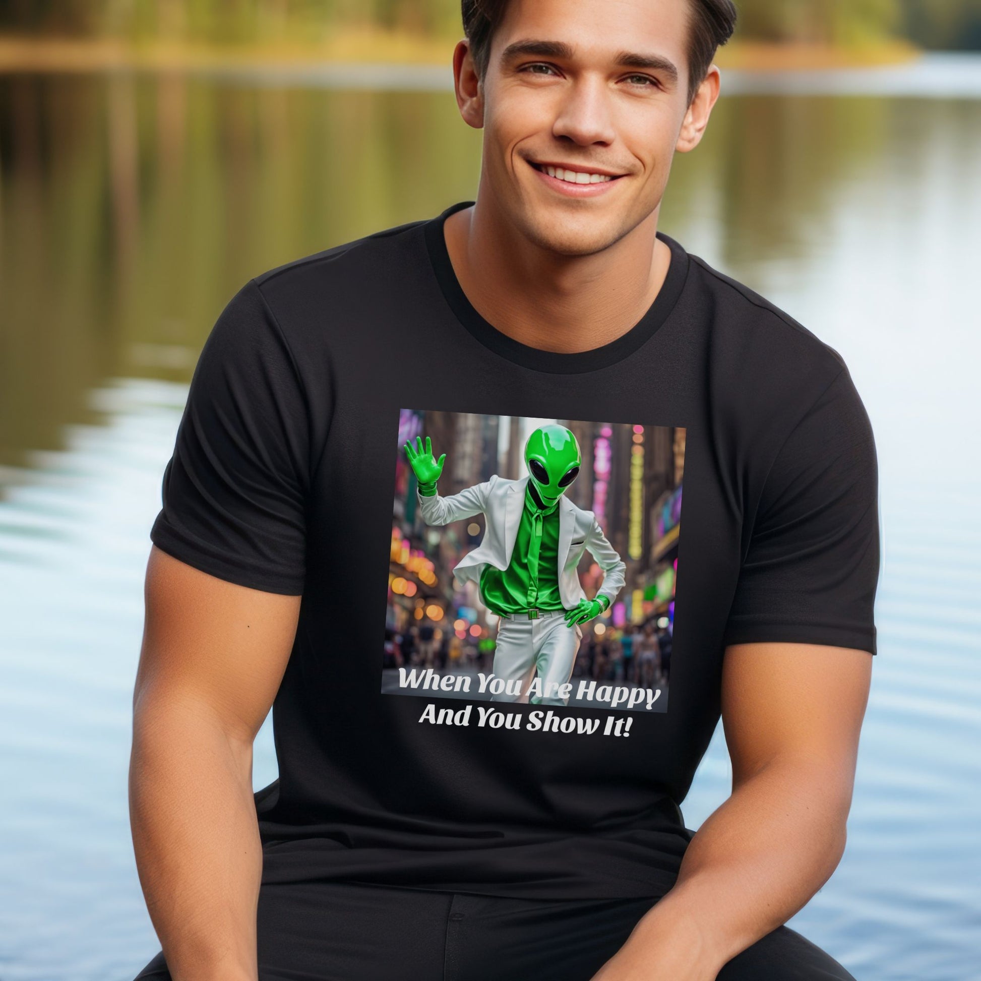 Funny Alien T-Shirt "When you are happy and you show it" Alien Tee