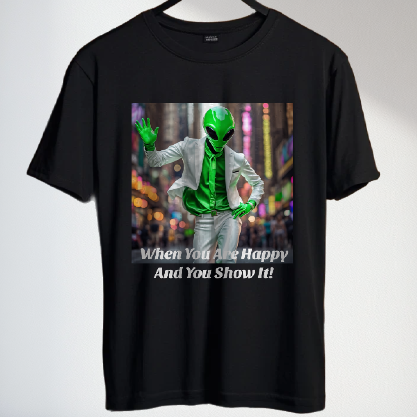 Alien T-Shirt Mens Gift Funny Alien Tee Happy Alien Tshirt