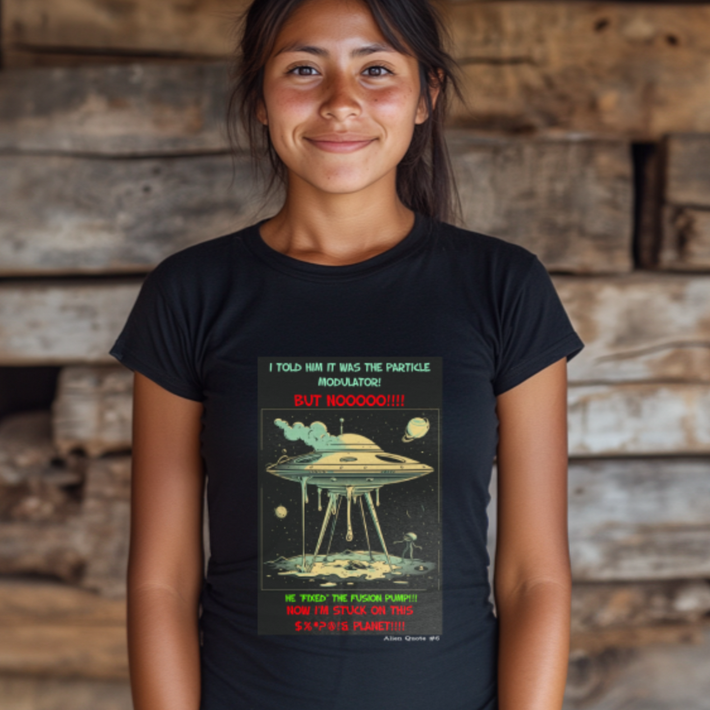 Alien T-Shirt Flying Saucer Breakdown Funny Alien Tee UFO Tshirt